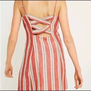 Urban Outfitters striped‎ linen mini dress with buttons woman’s size M